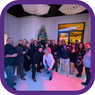 bumble crew at their company Christmas party