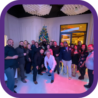 bumble crew at their company Christmas party